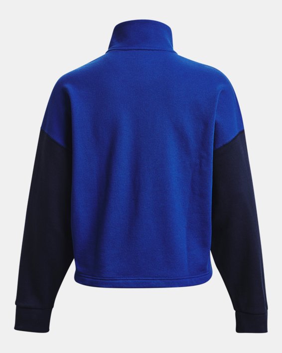 Women's UA Playback Fleece Oversized ¼ Zip, Blue, pdpMainDesktop image number 5